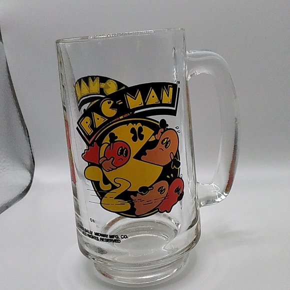 PACMAN VINTAGE GLASS DRINKING MUG 1983 - Picture 7 of 7